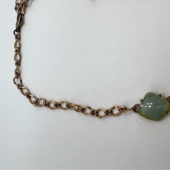 *3/$20* Light green and gold tone statement necklace - Picture 4 of 5